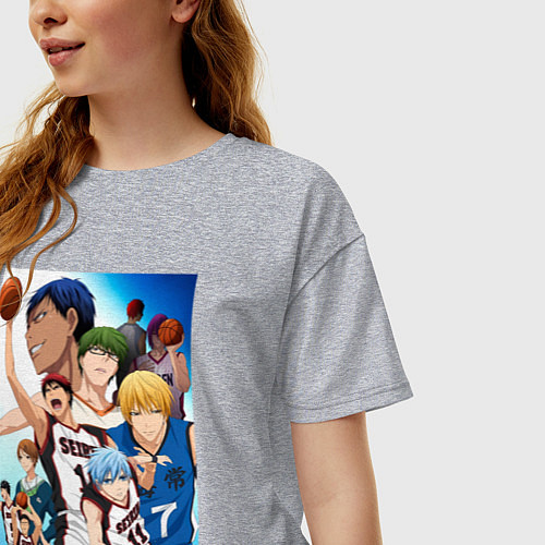Женская футболка оверсайз Баскетбол Куроко / Меланж – фото 3