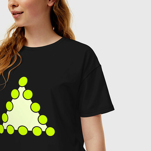 Женская футболка оверсайз Треугольник из кругов / Черный – фото 3