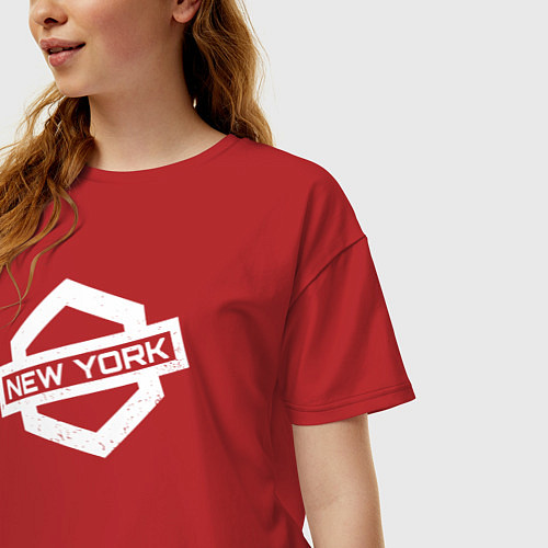 Женская футболка оверсайз Нью-Йорк США / Красный – фото 3