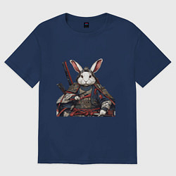 Футболка оверсайз женская Самурай Кроль, цвет: тёмно-синий