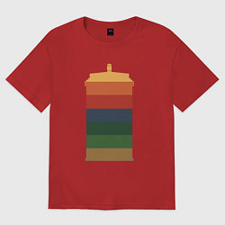 Футболка оверсайз женская Tardis colors, цвет: красный