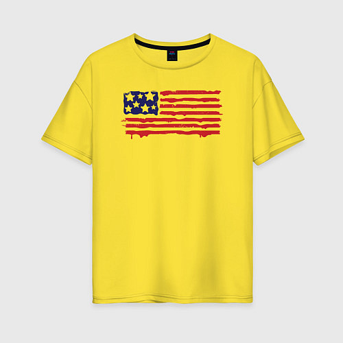 Женская футболка оверсайз USA patriot / Желтый – фото 1