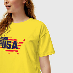 Футболка оверсайз женская Map USA, цвет: желтый — фото 2