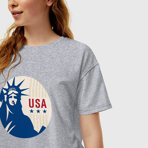 Женская футболка оверсайз Liberty USA / Меланж – фото 3