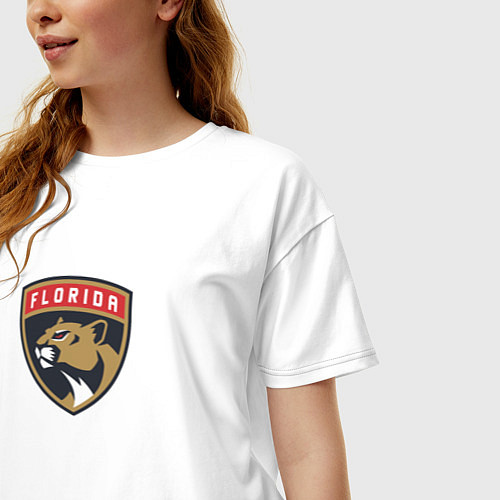 Женская футболка оверсайз Florida Panthers NHL / Белый – фото 3