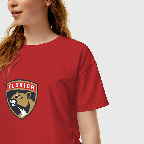 Женская футболка оверсайз Florida Panthers NHL / Красный – фото 3