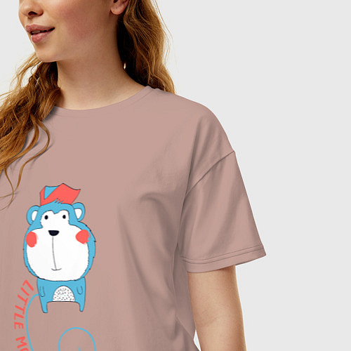 Женская футболка оверсайз Little monkey / Пыльно-розовый – фото 3