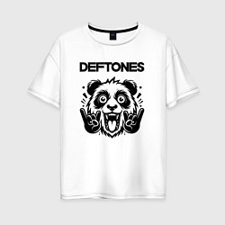 Футболка оверсайз женская Deftones - rock panda, цвет: белый