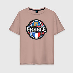 Футболка оверсайз женская Дух Франции, цвет: пыльно-розовый