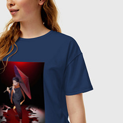 Футболка оверсайз женская Re:Zero Субару Нацуки, цвет: тёмно-синий — фото 2