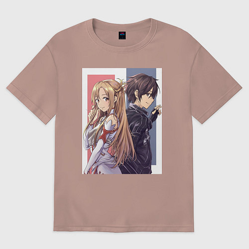 Женская футболка оверсайз Мастера Меча Онлайн Асуна / Пыльно-розовый – фото 1