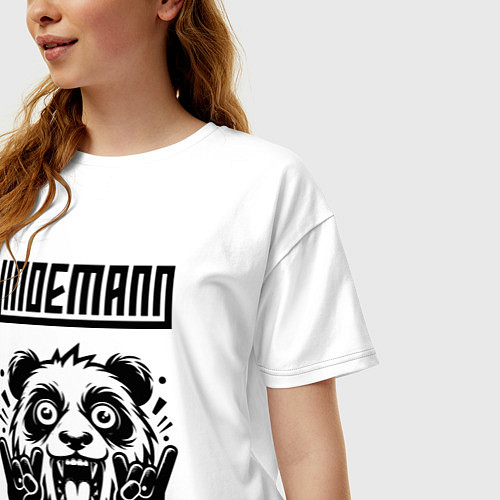 Женская футболка оверсайз Lindemann - rock panda / Белый – фото 3
