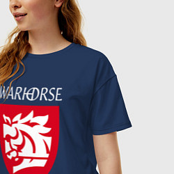 Футболка оверсайз женская Warhorse logo, цвет: тёмно-синий — фото 2