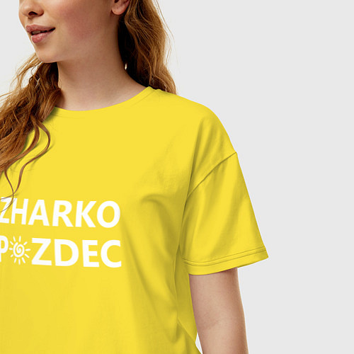 Женская футболка оверсайз Zharko p zdec / Желтый – фото 3