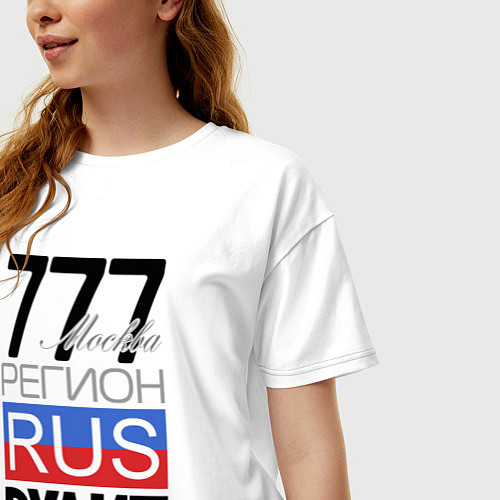 Женская футболка оверсайз 777 - Москва / Белый – фото 3