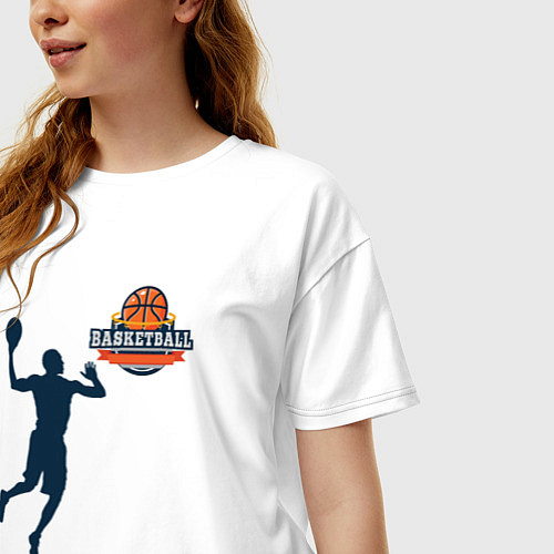 Женская футболка оверсайз Игрок в баскетбол basketball / Белый – фото 3