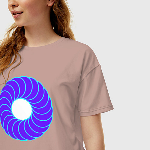 Женская футболка оверсайз Фиолетовая баранка / Пыльно-розовый – фото 3