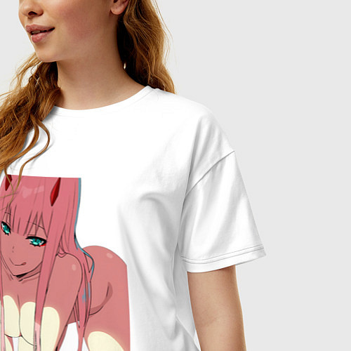 Женская футболка оверсайз Зеро Ту Секси / Белый – фото 3