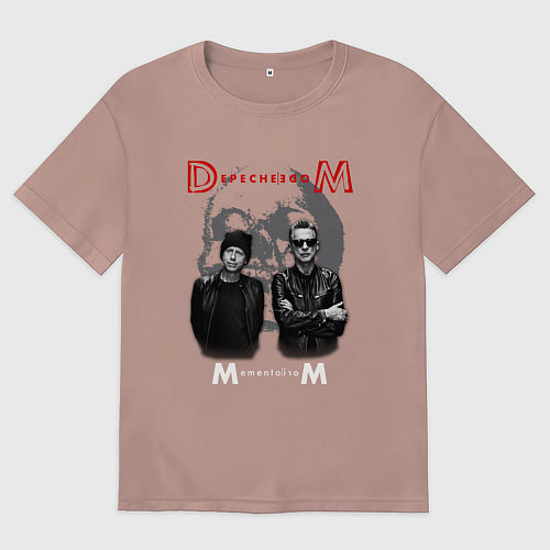 Женская футболка оверсайз Depeche Mode - Memento mori tour band / Пыльно-розовый – фото 1