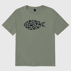 Футболка оверсайз женская Рыбная рыба, цвет: авокадо