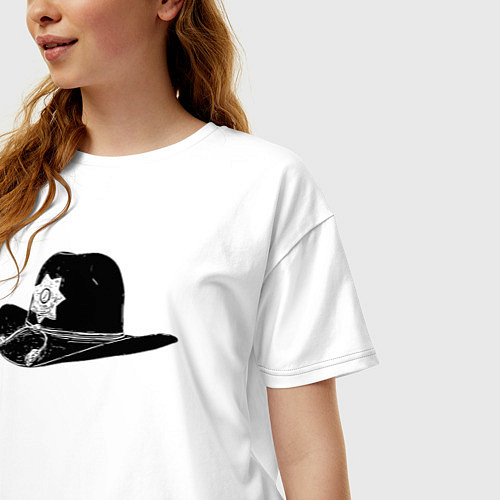 Женская футболка оверсайз С шляпой Рика Граймса / Белый – фото 3