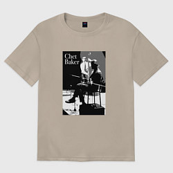 Футболка оверсайз женская Chet Baker in concert, цвет: миндальный