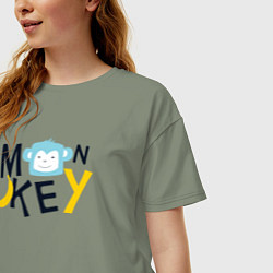 Футболка оверсайз женская Banana monkey, цвет: авокадо — фото 2