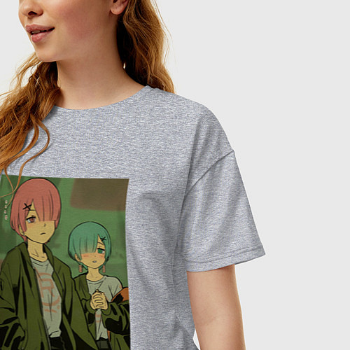 Женская футболка оверсайз Рам Рем / Меланж – фото 3