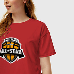 Футболка оверсайз женская All-star basket, цвет: красный — фото 2