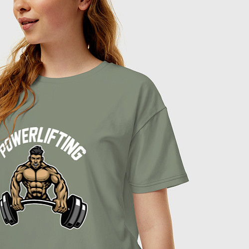 Женская футболка оверсайз Powerlifting gym / Авокадо – фото 3