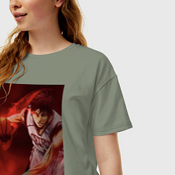 Футболка оверсайз женская Баскетбол Тайга Кагами, цвет: авокадо — фото 2