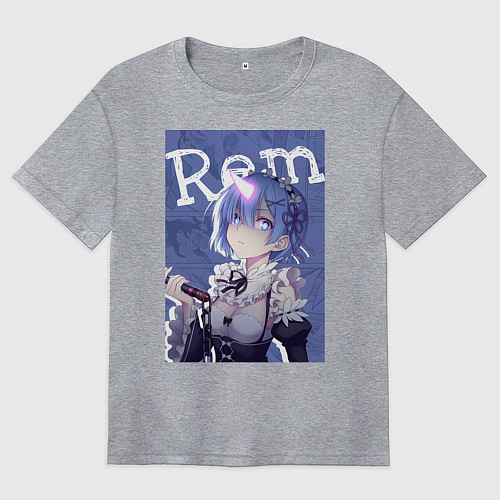 Женская футболка оверсайз Рем близняшка горничная / Меланж – фото 1