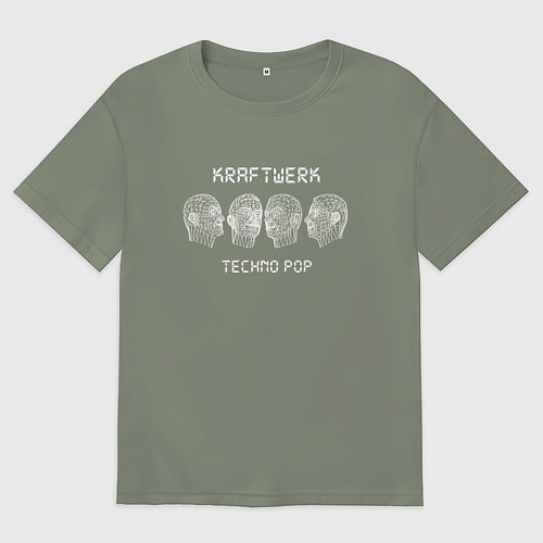 Женская футболка оверсайз Kraftwerk - Techno Pop / Авокадо – фото 1