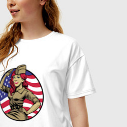 Футболка оверсайз женская American girl, цвет: белый — фото 2