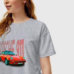 Футболка оверсайз женская Немецкий автомобиль Порше 911, цвет: меланж — фото 2