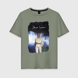 Футболка оверсайз женская Depeche Mode - Gahan oldschool, цвет: авокадо