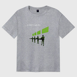 Футболка оверсайз женская Kraftwerk - Robots scene, цвет: меланж