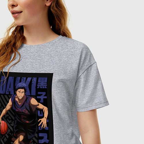 Женская футболка оверсайз Баскетбол Куроко Дайки Аоминэ / Меланж – фото 3