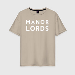 Футболка оверсайз женская Manor lords logo, цвет: миндальный