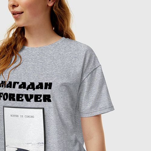 Женская футболка оверсайз Магадан forever / Меланж – фото 3