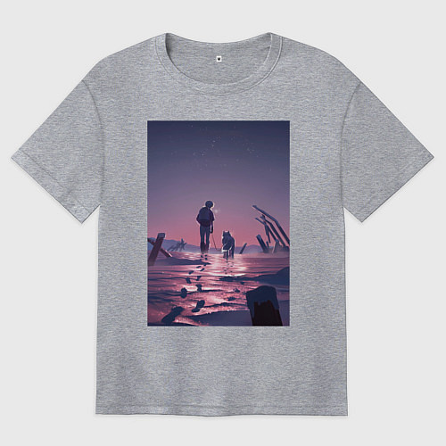 Женская футболка оверсайз Для тебя Бессмертный Фуши / Меланж – фото 1