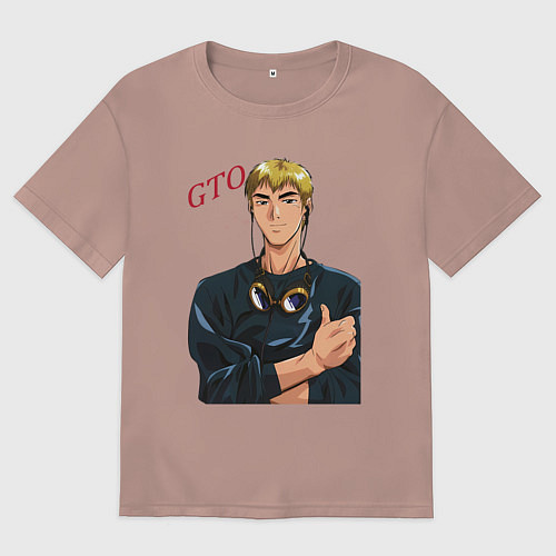 Женская футболка оверсайз Эйкити Онидзука учитель / Пыльно-розовый – фото 1