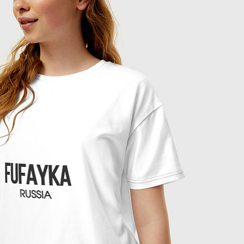 Женская футболка оверсайз Fufayka / Белый – фото 3