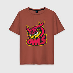 Футболка оверсайз женская Team owls, цвет: кирпичный