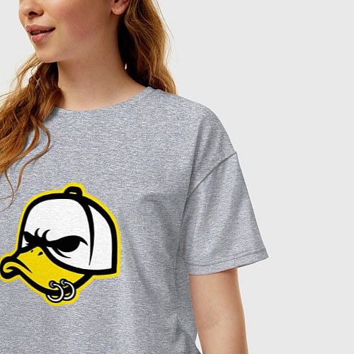 Женская футболка оверсайз Кепка утка / Меланж – фото 3
