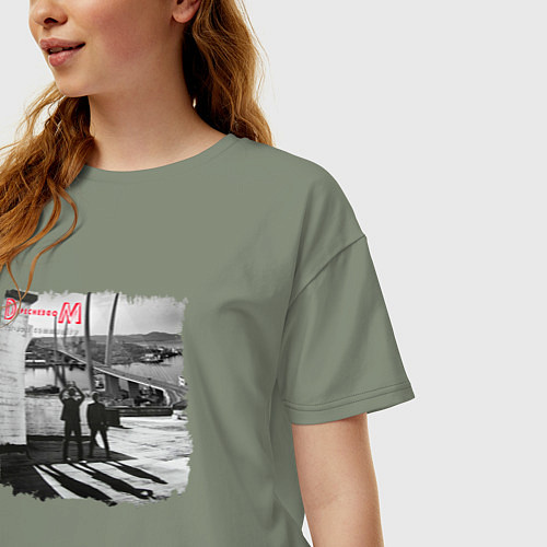 Женская футболка оверсайз Depeche Mode - Vladivostok fan club / Авокадо – фото 3