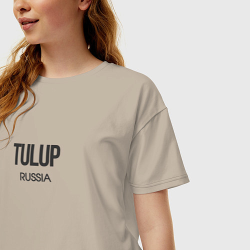 Женская футболка оверсайз Tulup / Миндальный – фото 3