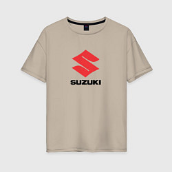 Футболка оверсайз женская Suzuki brend auto, цвет: миндальный