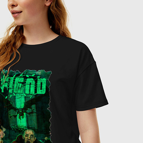 Женская футболка оверсайз FIEND Врата Гаххалы / Черный – фото 3