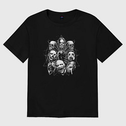 Футболка оверсайз женская Slipknot rock band, цвет: черный